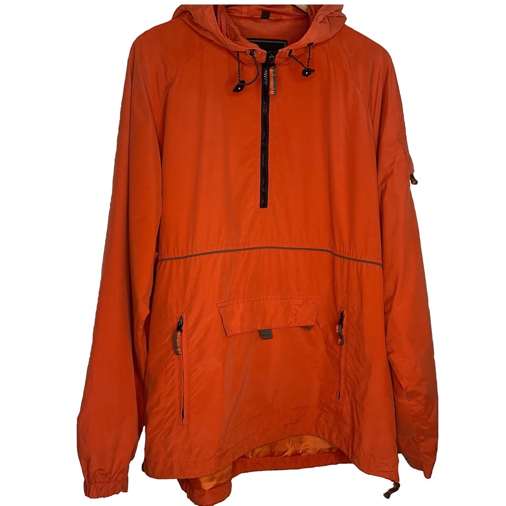North Bay Orange Long Sleeve Hooded Half Zip Pullover w/Kangaroo Pouch Size XL